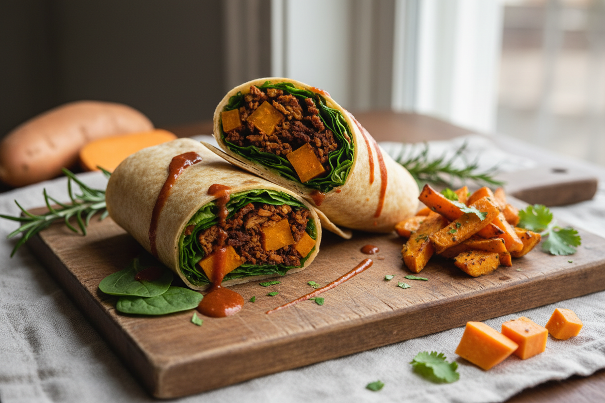 Chipotle Tempeh & Sweet Potato Wrap