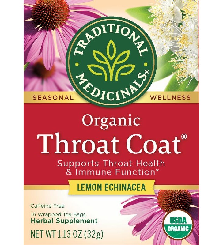 Traditional Medicinals Throat Coat Lemon Echinacea Tea 40g